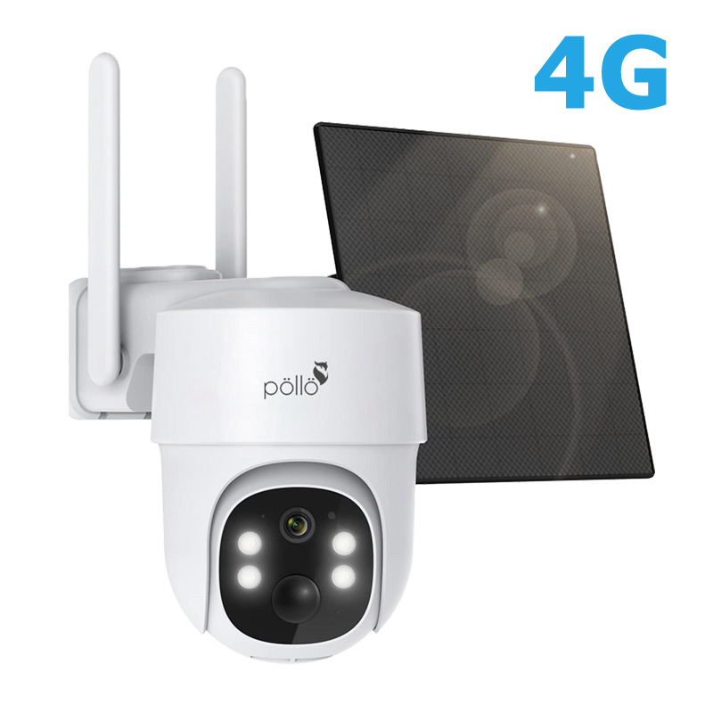 Pollo 3MP 4G Solar Camera Outdoor Wifi Camera - PLC-HS304-TB-4G - 4G Sim Supported